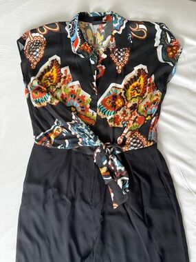 Desigual Jumpsuit with Multicolor Floral Print Top